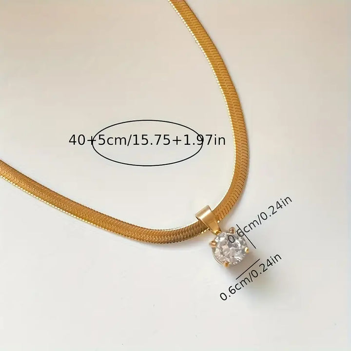 Collar elegante con colgante de piedras | Oro