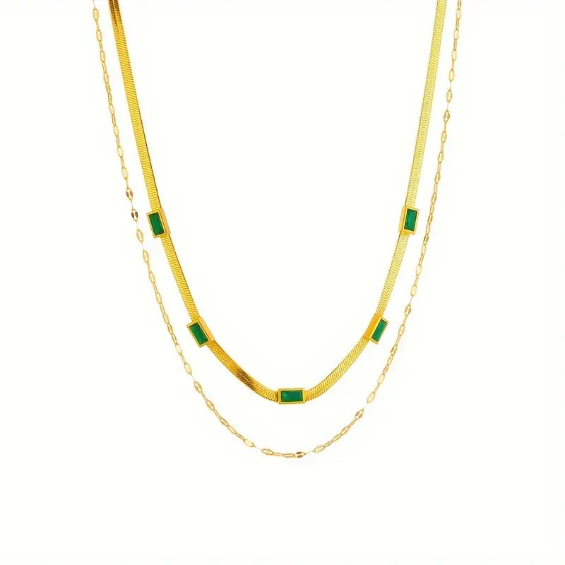 Collar Retro Dvouvrstvý Sorella Gem | Oro de 18K