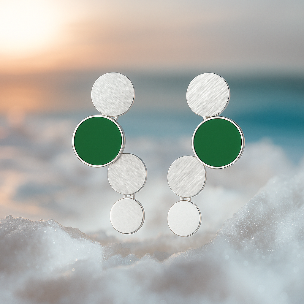 Aurora | Pendientes de Oro con Reflejos Turquesa