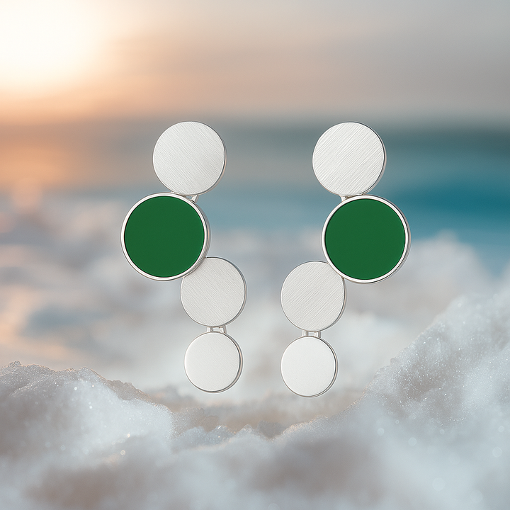 Aurora | Pendientes de Oro con Reflejos Turquesa