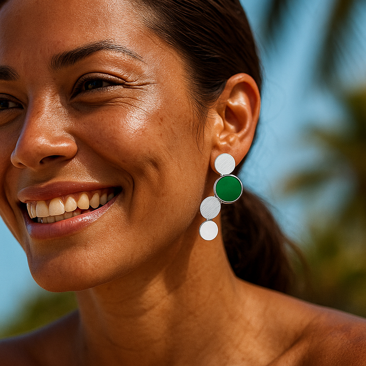 Aurora | Pendientes de Oro con Reflejos Turquesa