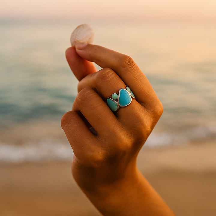 Elenia | Gotas de océano en plata 925