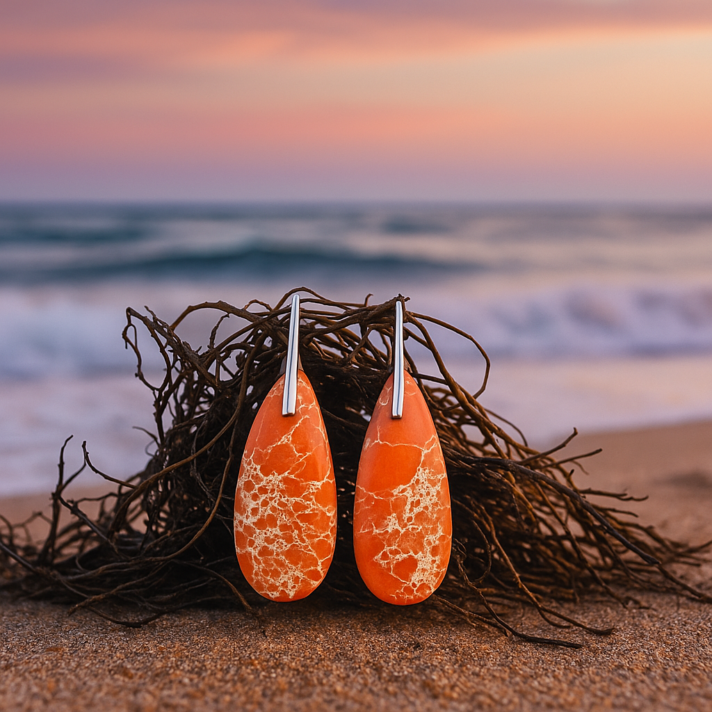 Coralia – Pendientes Coral Brillante