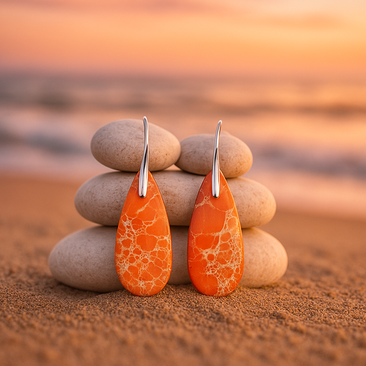 Coralia – Pendientes Coral Brillante