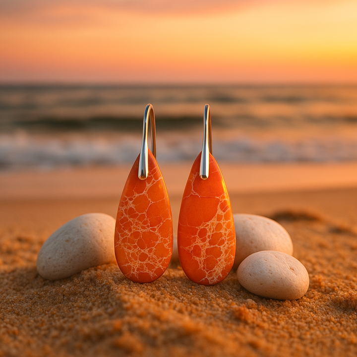 Coralia – Pendientes Coral Brillante