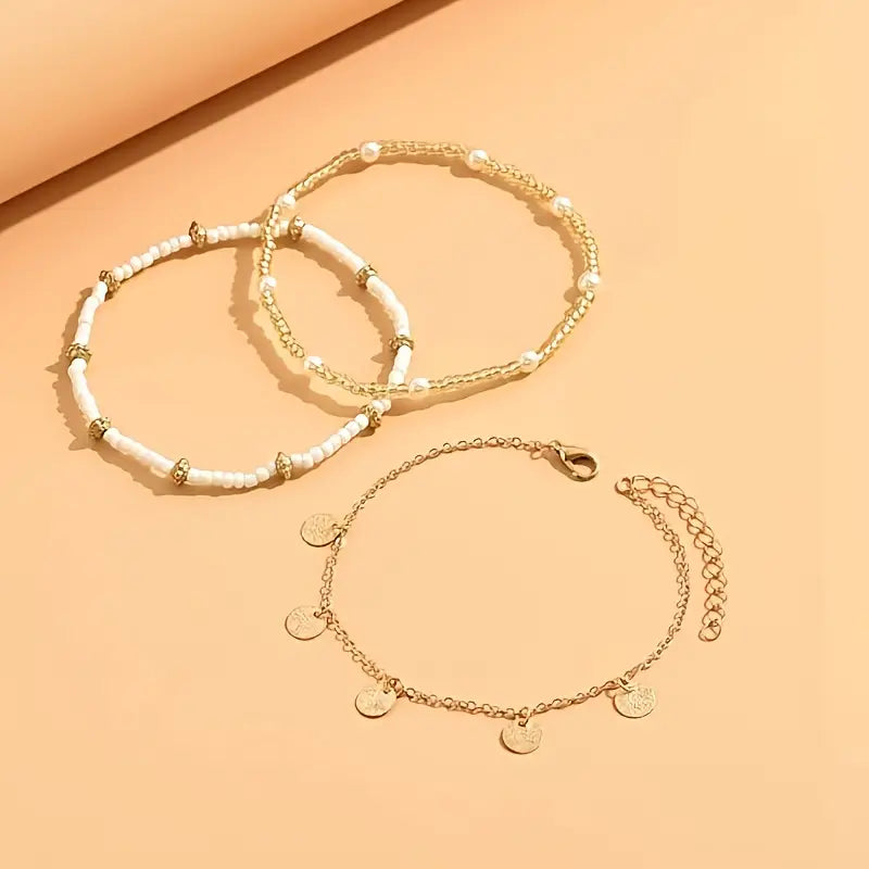 Conjunto de pulseras de 3 piezas | Oro