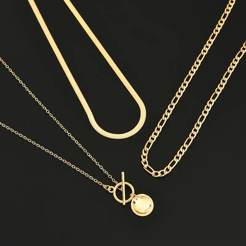 Collar texturizado Savira con monedas | Oro