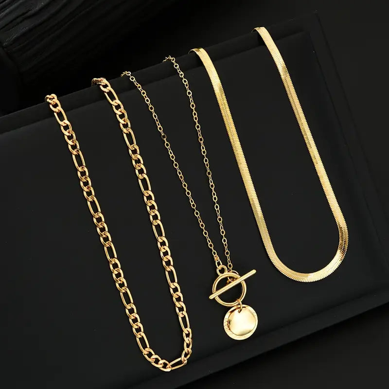 Collar texturizado Savira con monedas | Oro