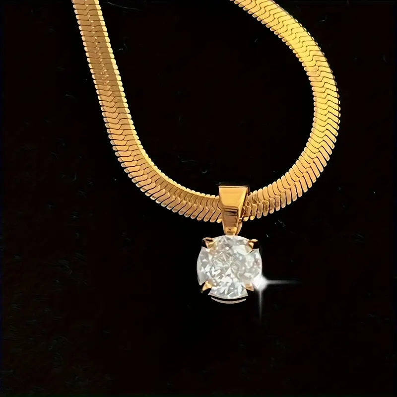 Collar elegante con colgante de piedras | Oro