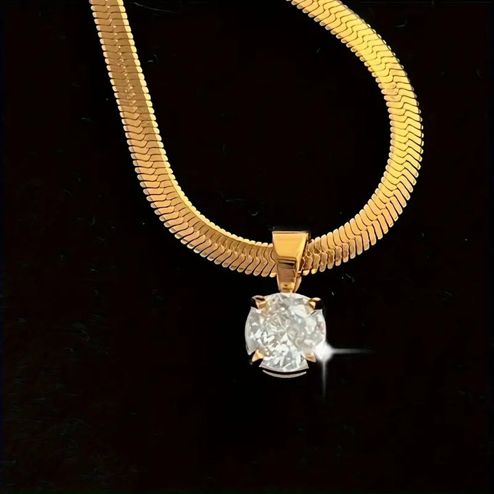 Collar elegante con colgante de piedras | Oro