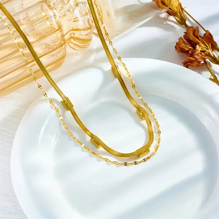 Collar Retro Dvouvrstvý Sorella Gem | Oro de 18K