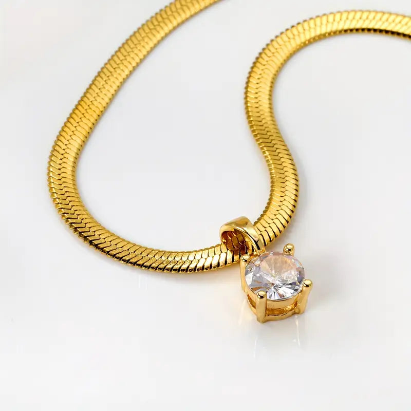 Collar elegante con colgante de piedras | Oro