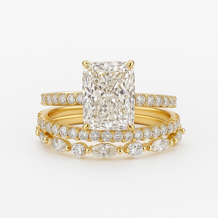 Juego de anillos de boda Jaily 3PC | Oro