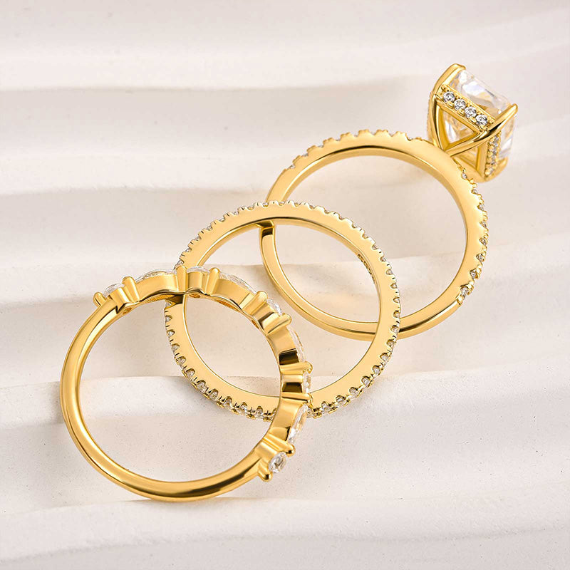 Juego de anillos de boda Jaily 3PC | Oro