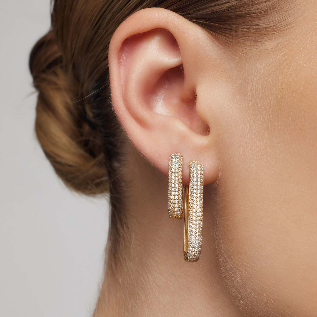 Pendientes Icónicos Pavé | Oro