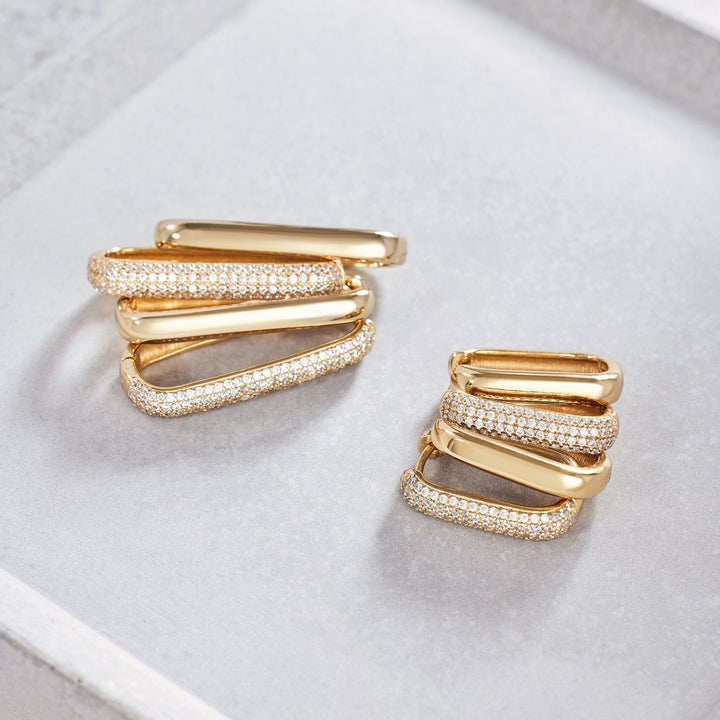 Pendientes Icónicos Pavé | Oro