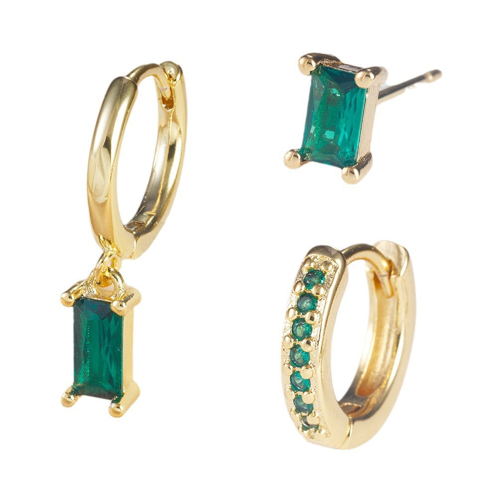 Zirconia cúbica verde esmeralda | Oro de 18K