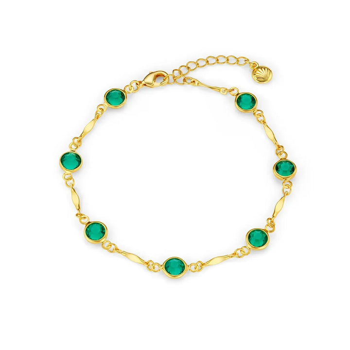 Pulsera de cadena esmeralda Link | Oro