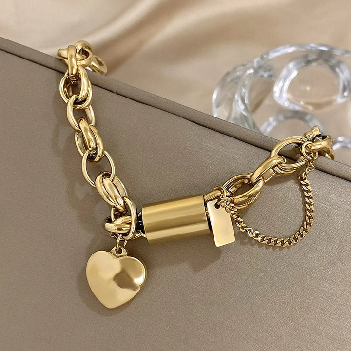 Pulsera Chunky de Corazón | Oro