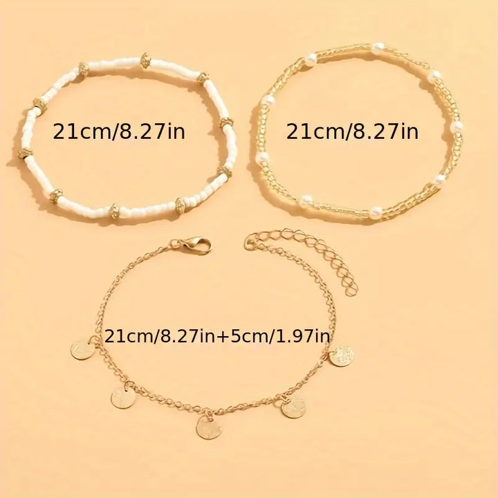 Conjunto de pulseras de 3 piezas | Oro