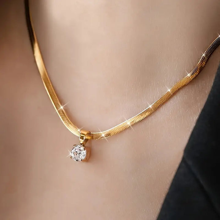 Collar elegante con colgante de piedras | Oro