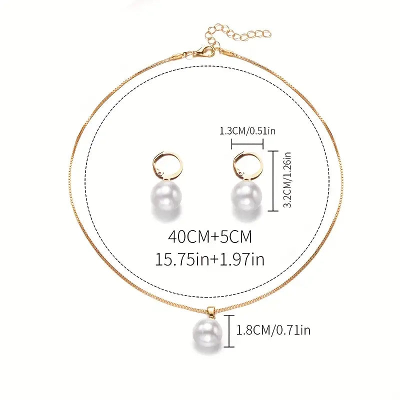 Conjunto de joyería de perlas doradas | Oro