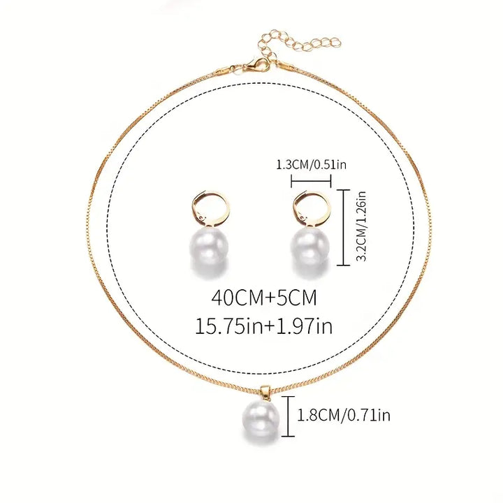Conjunto de joyería de perlas doradas | Oro