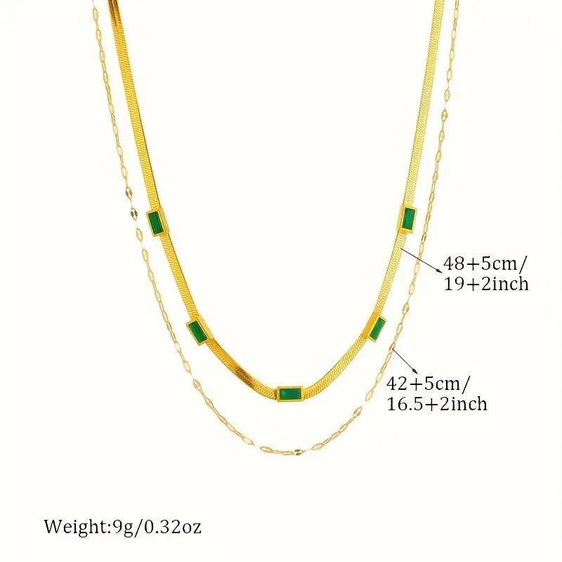 Collar Retro Dvouvrstvý Sorella Gem | Oro de 18K