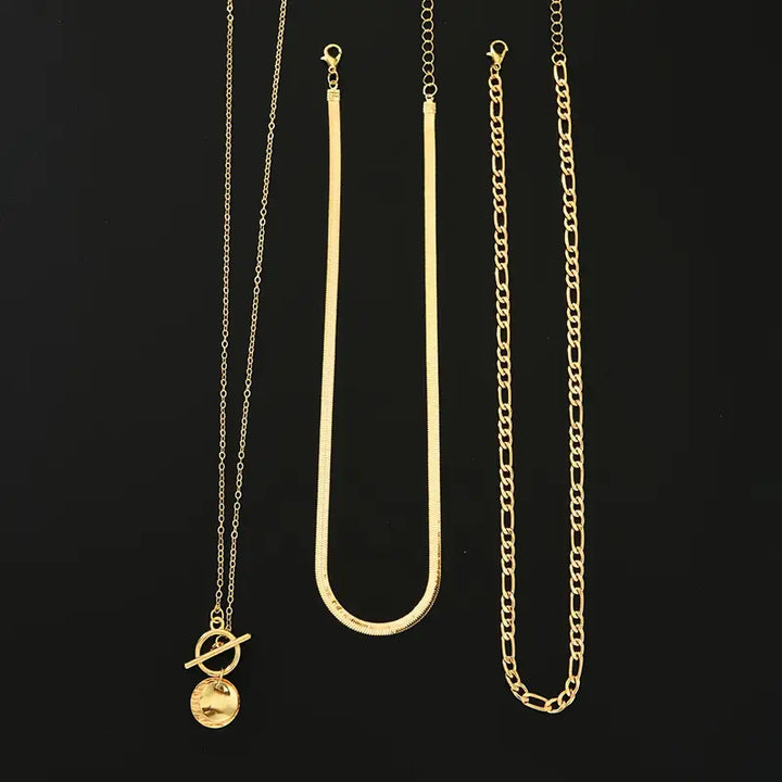 Collar texturizado Savira con monedas | Oro
