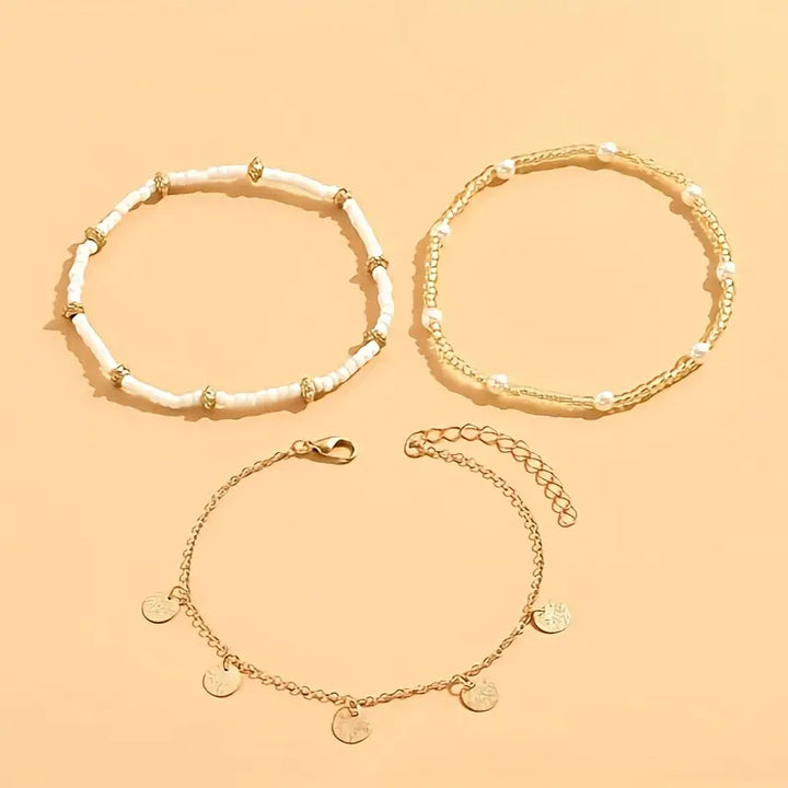 Conjunto de pulseras de 3 piezas | Oro