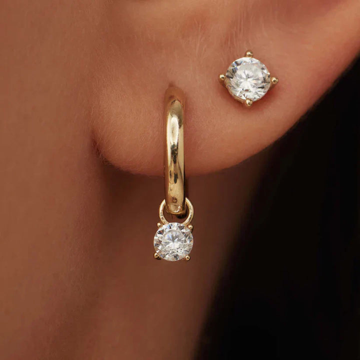 Pendientes de piedra Larmes de Lune | Oro