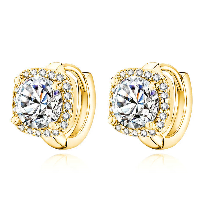 Pendientes en forma de cuadrado | Oro