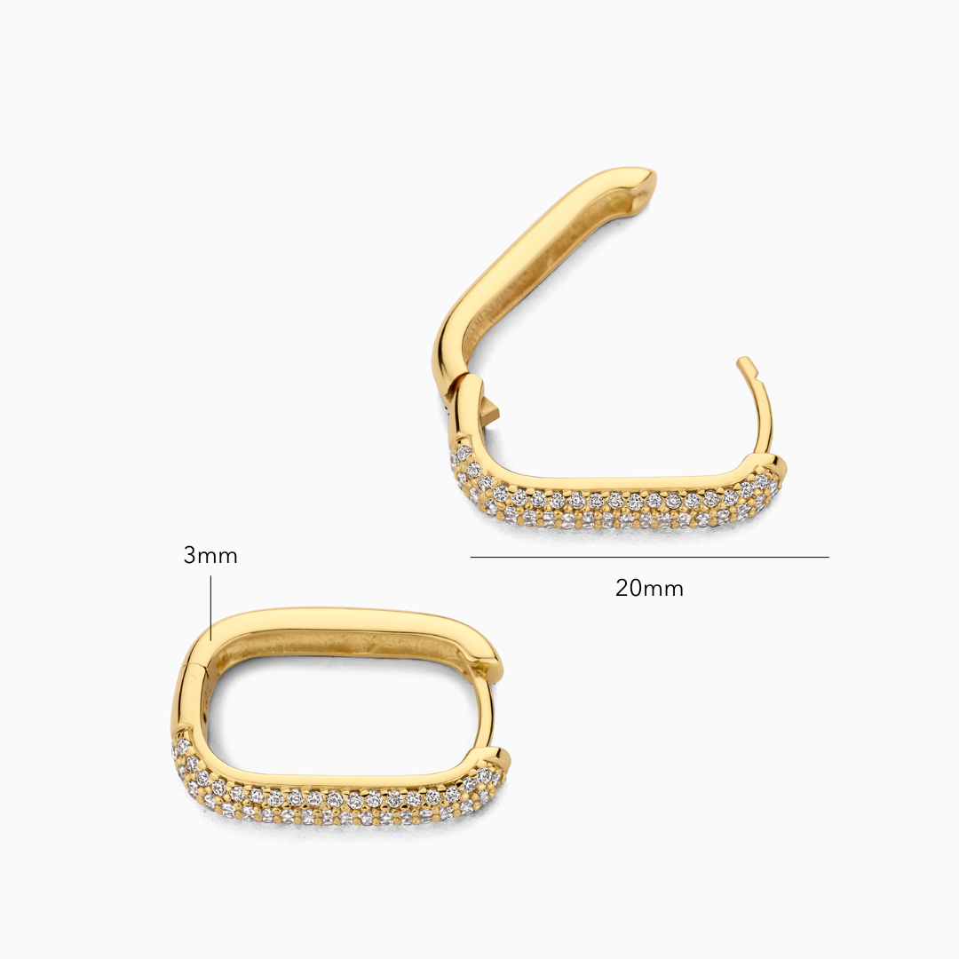 Pendientes Icónicos Pavé | Oro